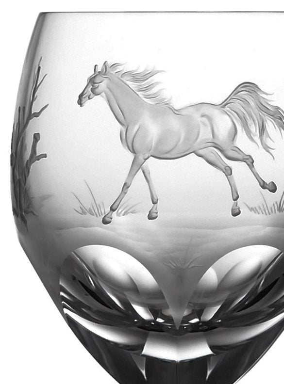 American Quarterhorse Engraved Crystal Barware Sets