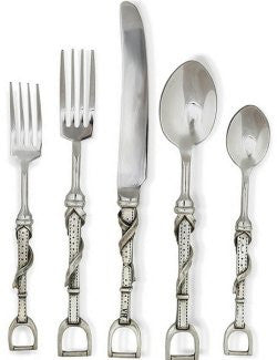 Stirrup Leathers Pewter/Stainless Flatware