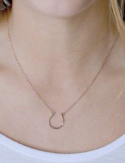 Delicate Hammered Silver Horseshoe Necklace