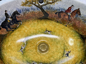 Fox Hunt Hand-Painted Sink