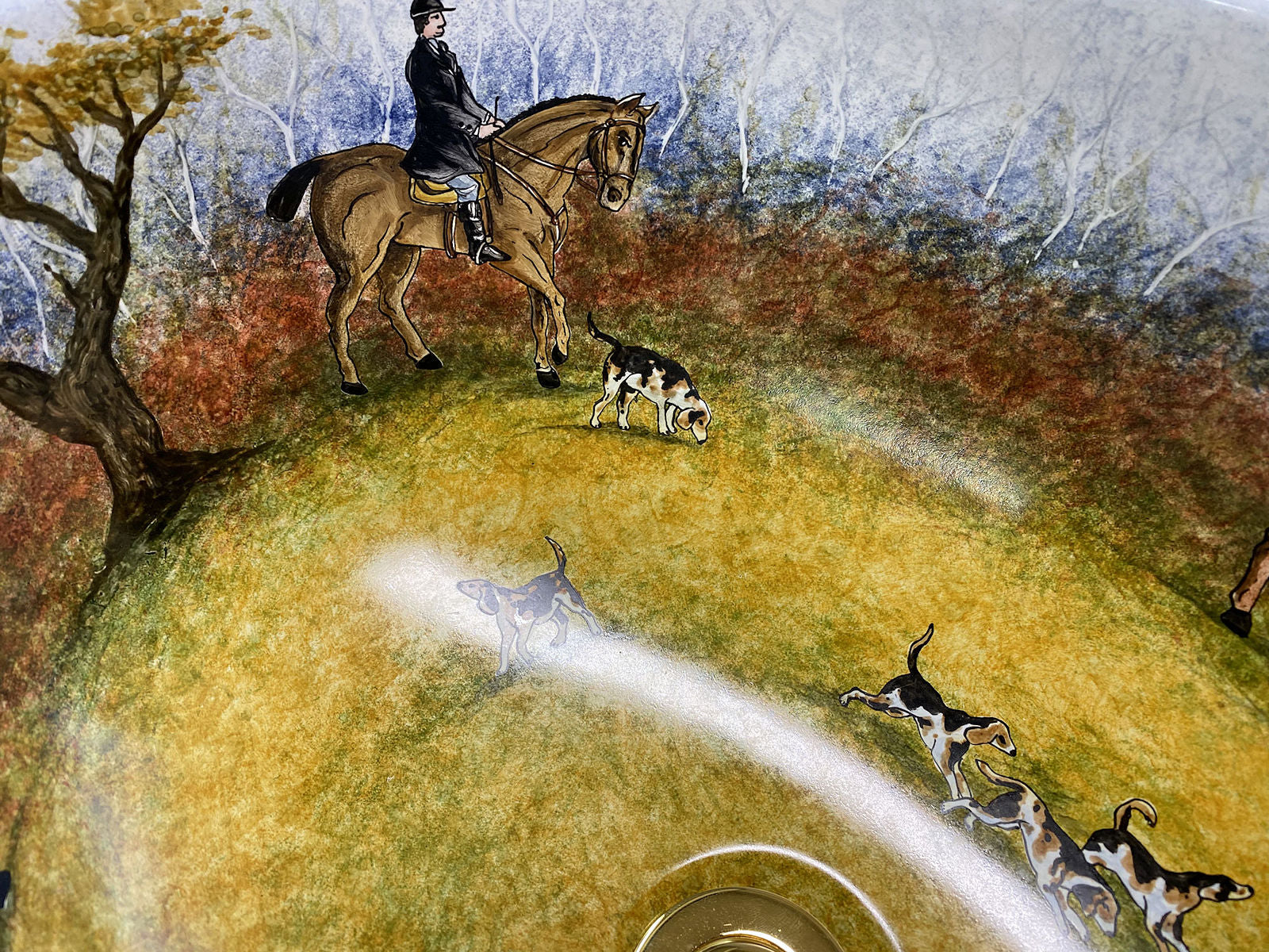 Fox Hunt Hand-Painted Sink