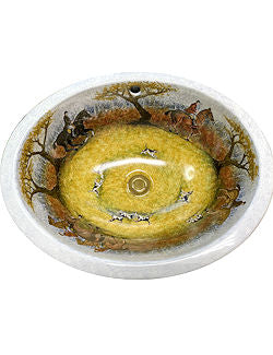 Fox Hunt Hand-Painted Sink