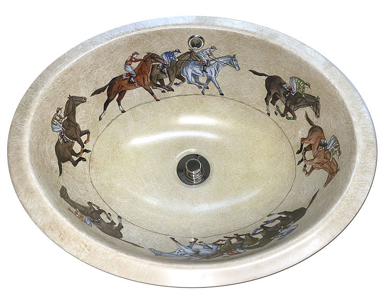 At The Races Hand-Painted Sink