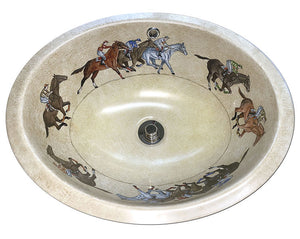 At The Races Hand-Painted Sink
