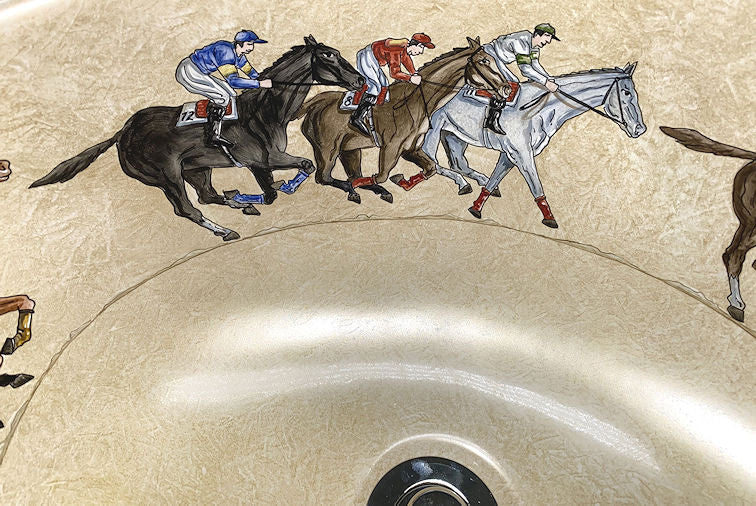 At The Races Hand-Painted Sink