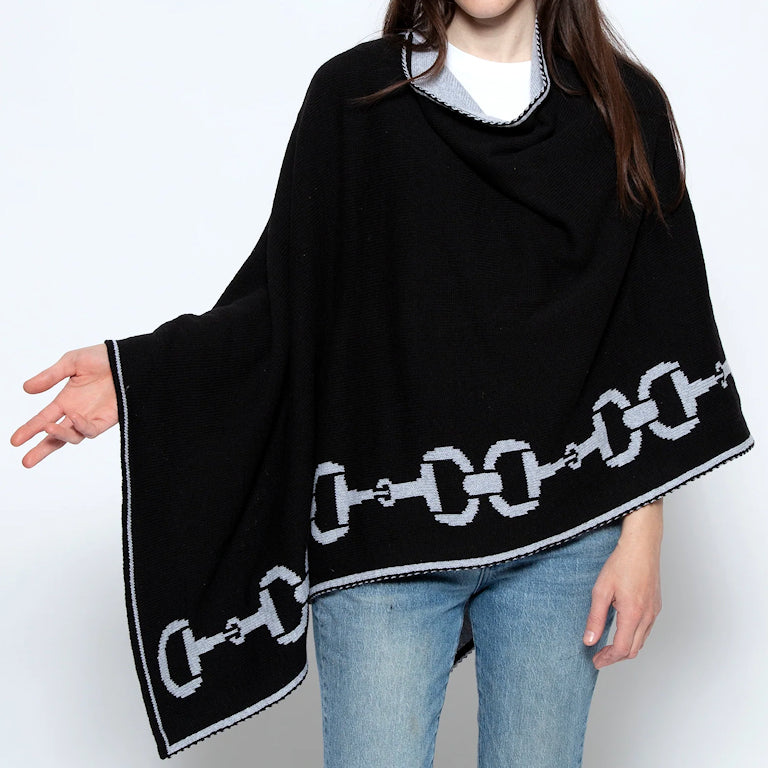 Eco Conscious Horse Bit Knit Poncho