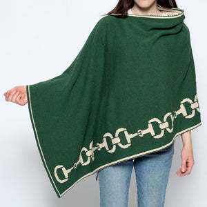 Eco Conscious Horse Bit Knit Poncho