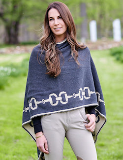Eco Conscious Horse Bit Knit Poncho - Equine Luxuries