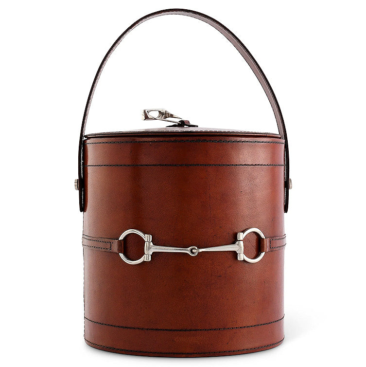 Luxe Leather Collection Bit-Trimmed Insulated Ice Bucket