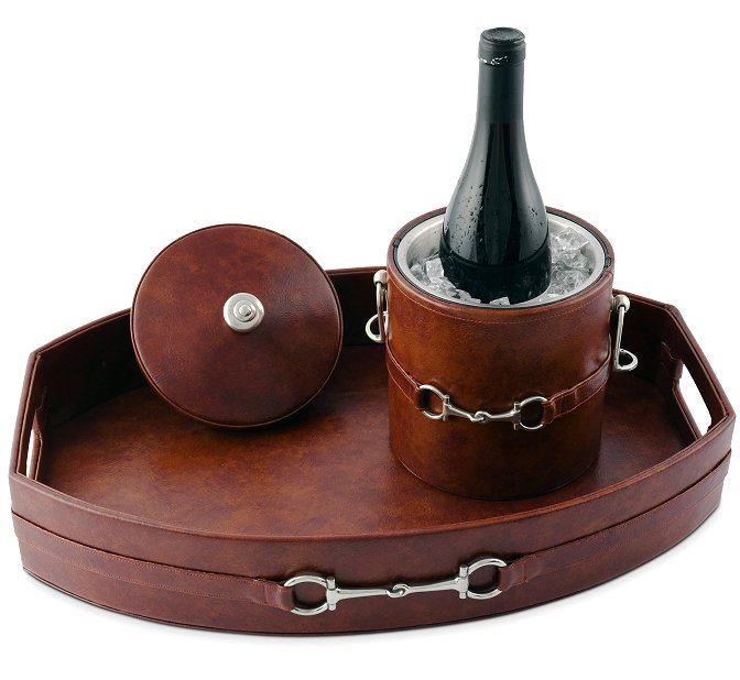 Saddle Leather Bit Trim Barware Collection