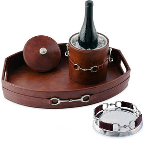 Saddle Leather Bit Trim Barware Collection