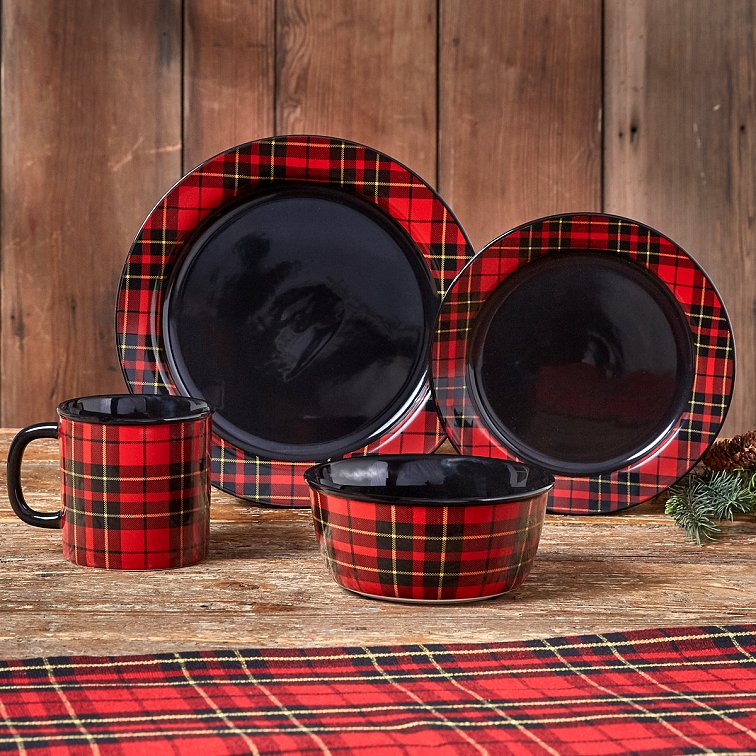 Heritage Plaid Ceramic Dinnerware Set