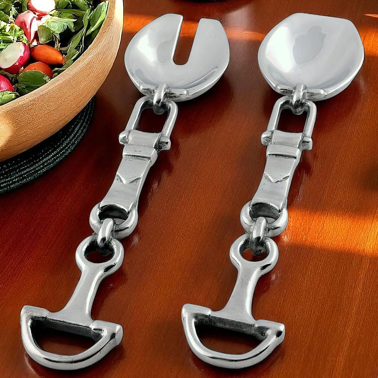 Polished Aluminum Bit-And-Bridle 2-Pc. Server Set - Equine Luxuries