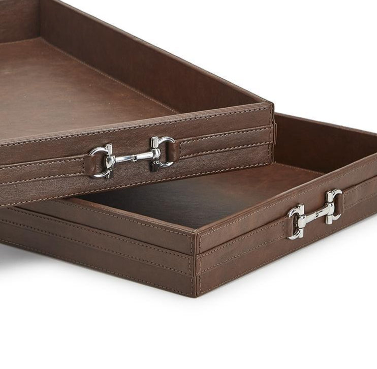 Bit Trim Vegan Leather Tray Set