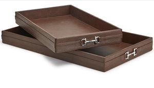 Bit Trim Vegan Leather Tray Set