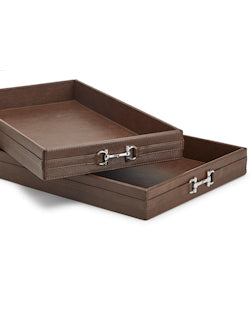 Bit Trim Vegan Leather Tray Set