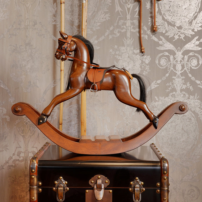 Wooden Victorian Era Tabletop Rocking Horse