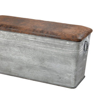 Galvanized Metal Trough Storage Bench