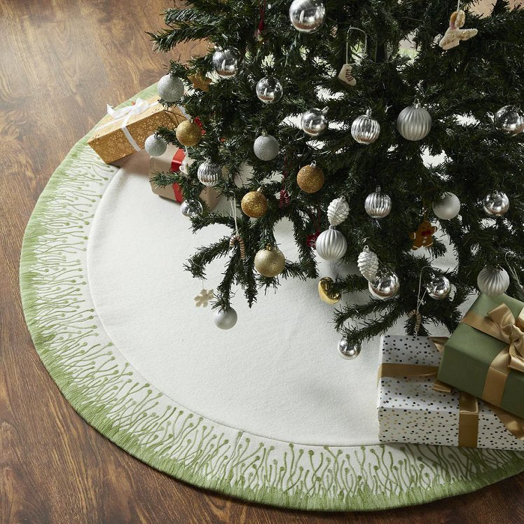 High Pasture Embroidered Christmas Tree Skirts - Equine Luxuries