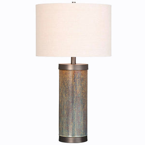 Earthy Ceramic Cylinder Table Lamp Set
