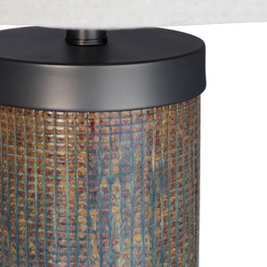 Earthy Ceramic Cylinder Table Lamp Set