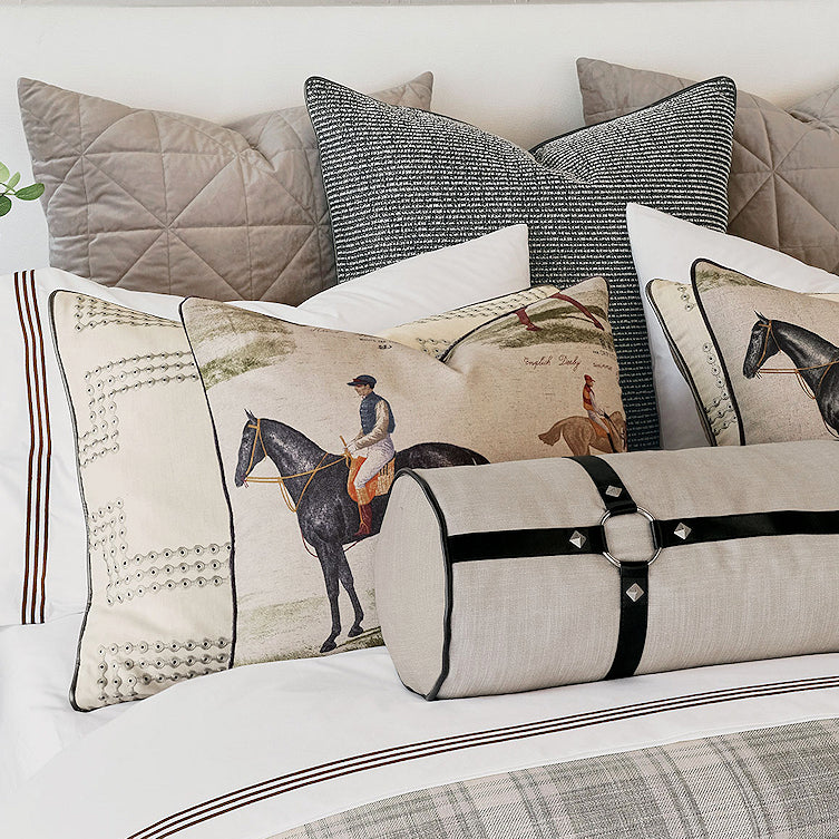 Ivory Pearlescent Harness Bolster Pillow