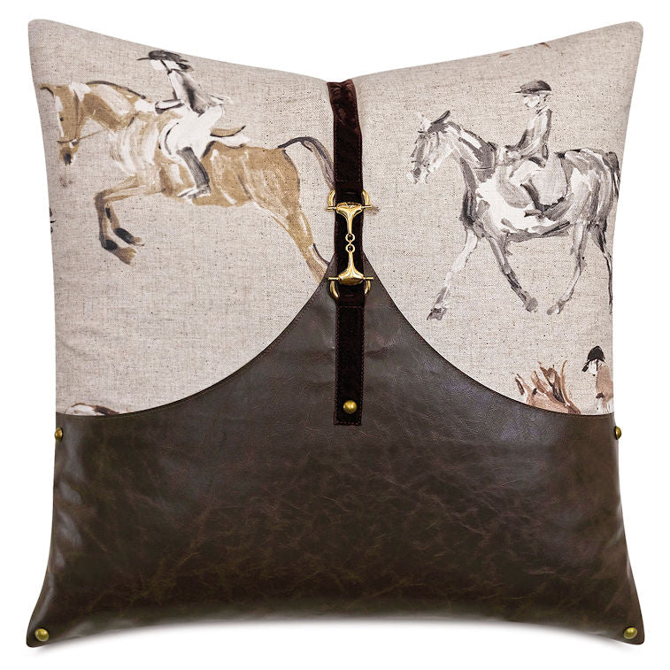 Painterly Jockeys Accent Pillow
