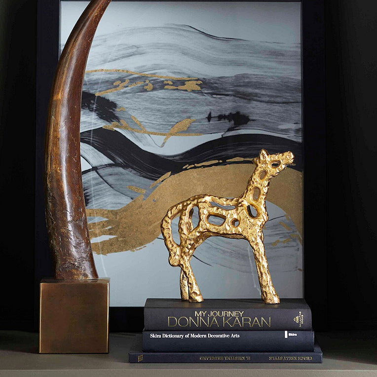 Gilded Stallion Sculpture - Equine Luxuries