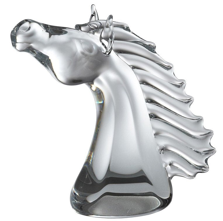 Blown Glass Thoroughbred Bust Sculpture Set Equine Luxuries