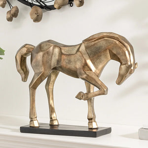 Cubist Bowing Stallion Sculpture