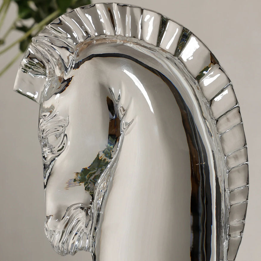Sovereign Crystal Horse Head Sculpture - Equine Luxuries