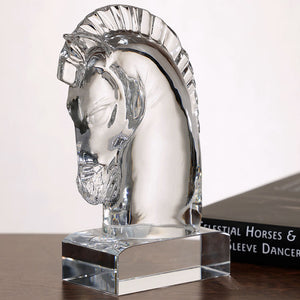 Sovereign Crystal Horse Head Sculpture - Equine Luxuries