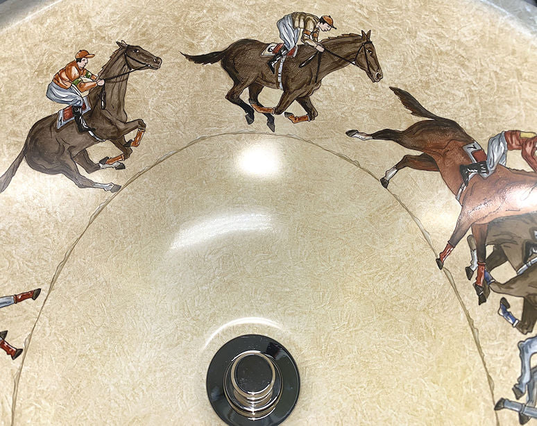 At The Races Hand-Painted Sink