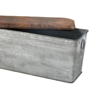 Galvanized Metal Trough Storage Bench