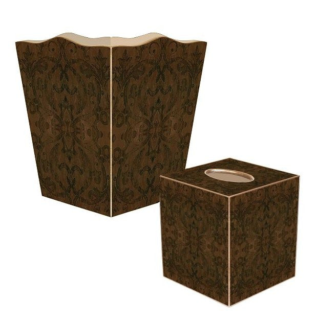 Rustic Damask Decoupage Bath Set