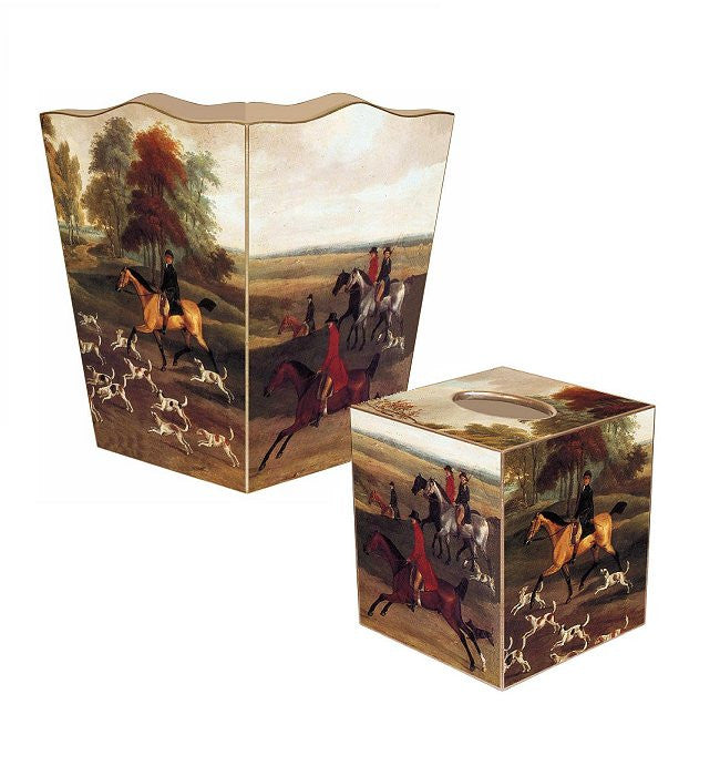 Vintage Hunting Hounds Decoupage Bath Set