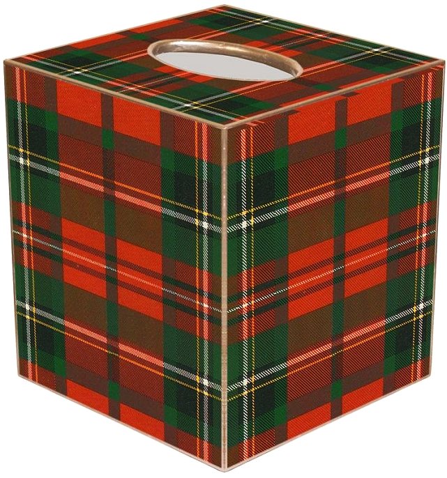 Heritage Plaid Decoupage Tissue Box Cover