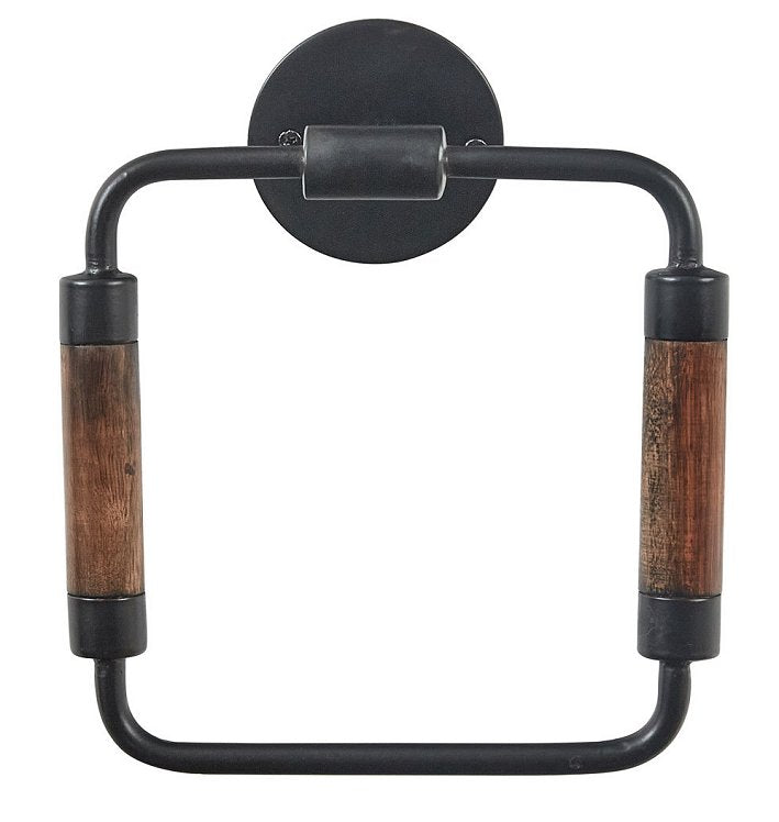 Wood Trim Farmhouse Bath Towel Ring