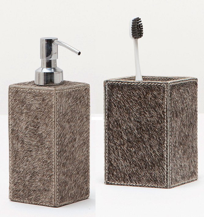 Western Hide 4-Piece Leather Bath Set - Equine Luxuries