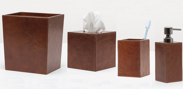 Wellington 4-Piece Leather Bath Set