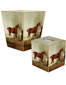 Chestnut Hunter Portrait Decoupage Bath Set - Equine Luxuries