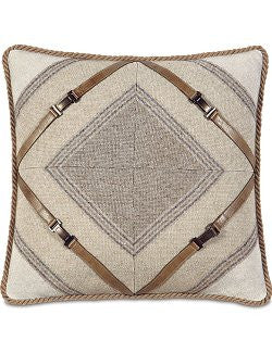 Equine Elements: Buckle Trim Mitered Accent Pillow - Equine Luxuries