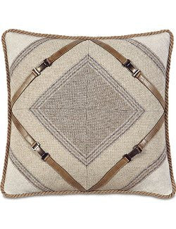 Equine Elements: Buckle Trim Mitered Accent Pillow