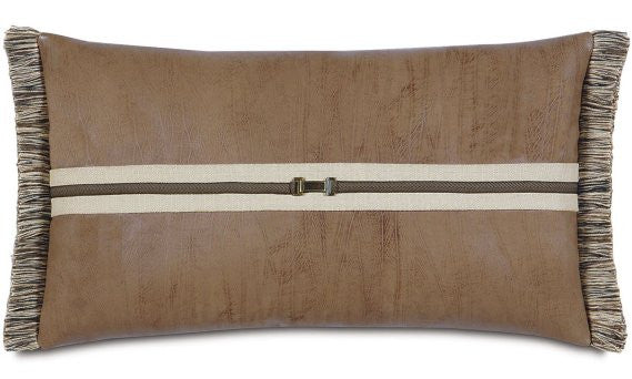 Equine Elements: Leather Buckle Lumbar Pillow - Equine Luxuries