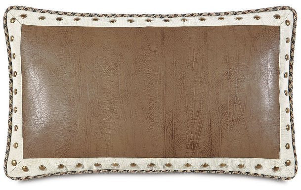 Equine Elements: Leather Nail Head Lumbar Pillow - Equine Luxuries