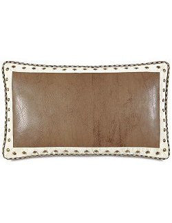 Equine Elements: Leather Nail Head Lumbar Pillow - Equine Luxuries