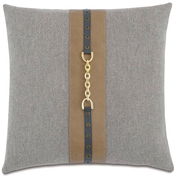Kensington Manor: Chain Trim Stone Pillow - Equine Luxuries