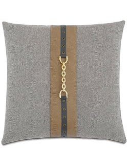 Kensington Manor: Chain Trim Stone Pillow - Equine Luxuries
