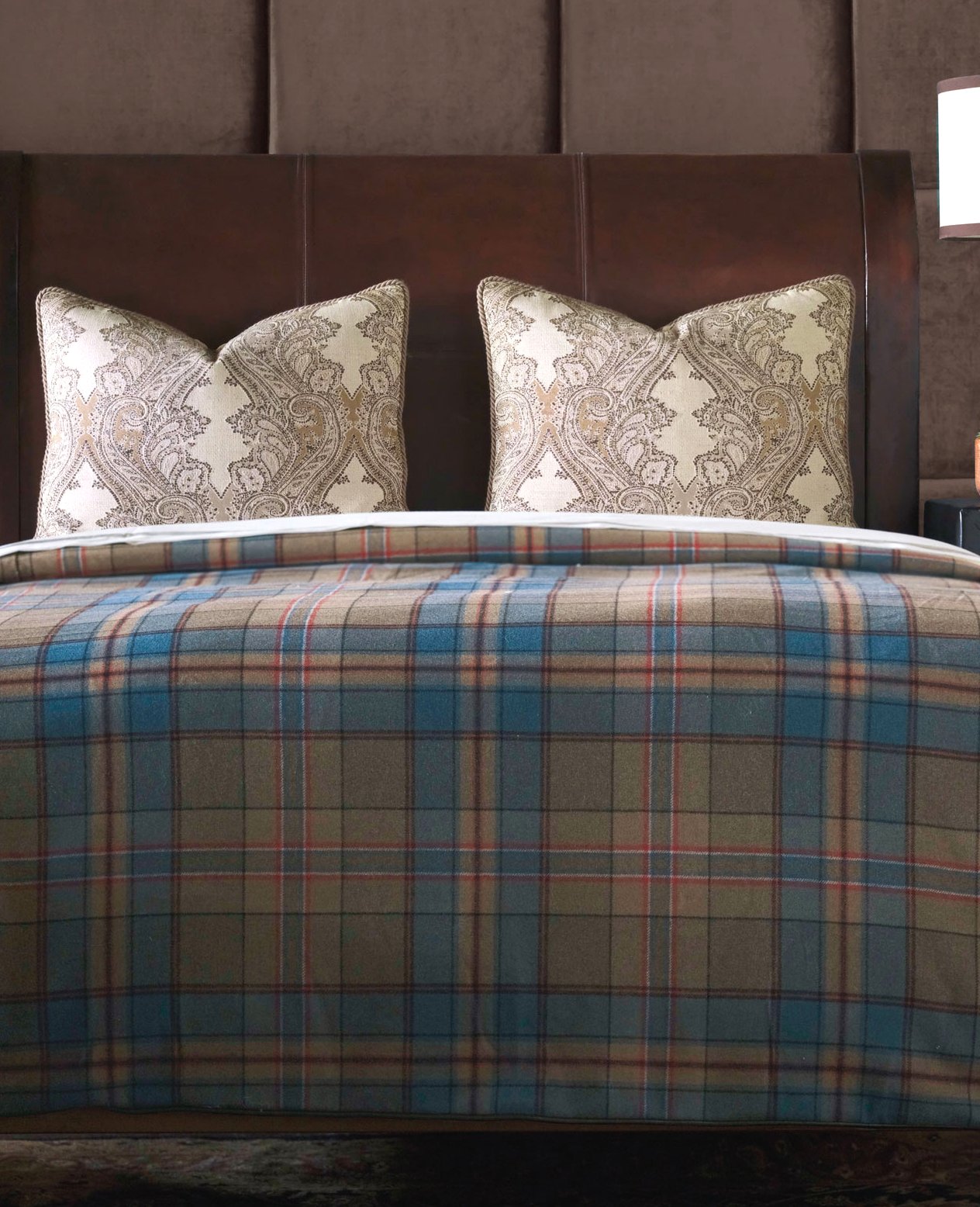 Blue Moon Plaid Luxury Bedding Collection