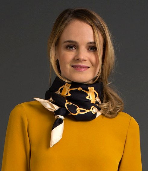 Tack & Horseshoes Print Italian Silk Scarf - Equine Luxuries